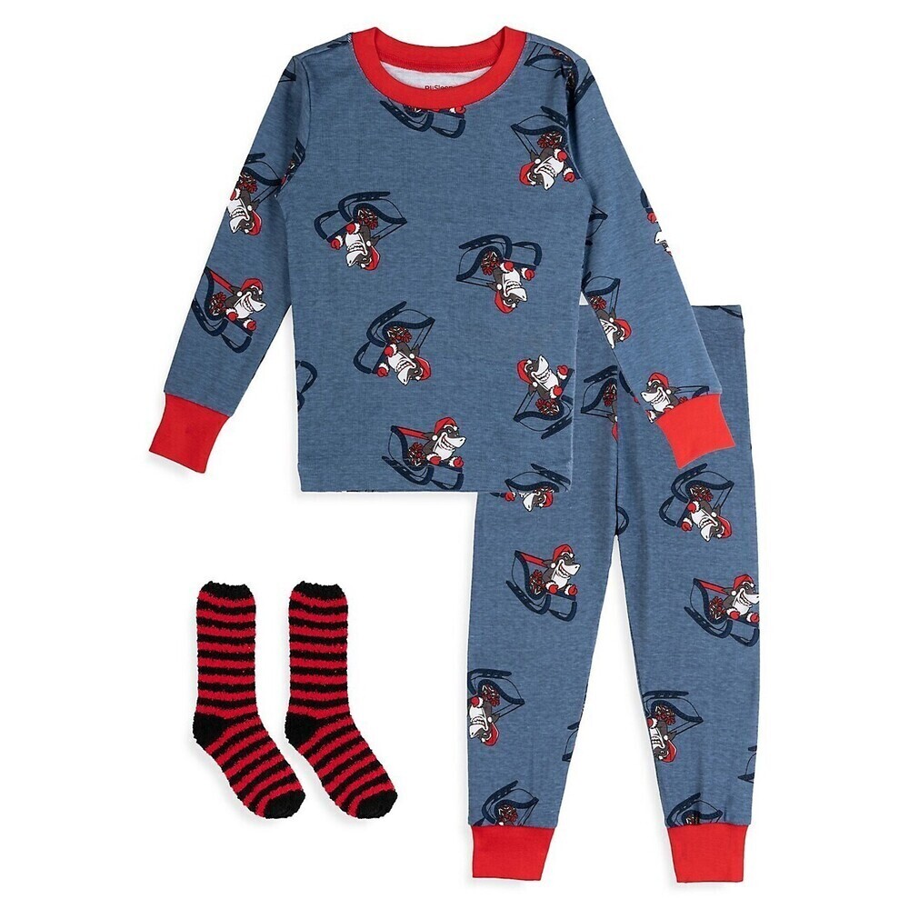PL Sleep By Petit Lem Boy's 3-Piece Pyjama Set Sharks Size 6